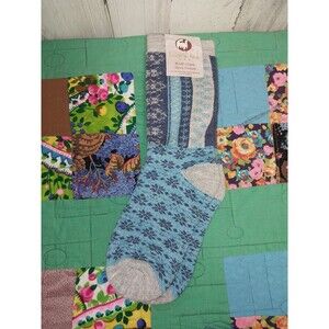 Inca's Inc Alpaca Socks Fair Idle Blue Gray Womens Medium